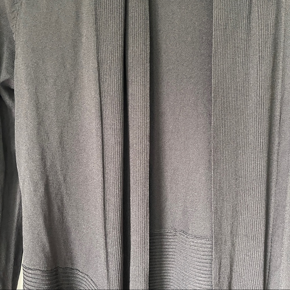 Zara Black Rib Long Sleeve Sweater Cardigan Small - Picture 5 of 7